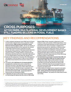 Cross Purposes: After Paris, Multilateral Development Banks Still Funding Billions in Fossil Fuels