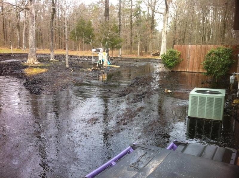 oil spill in backyard