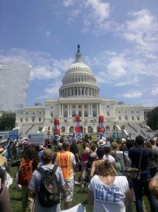 people gathered outside US Capitol for Stop the Frack Attack Rally