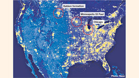 US Gas Flaring Visible from Space