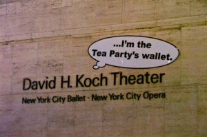 The New York City Ballet renamed its theater in honor of billionaire climate denier David H. Koch. Photo courtesy of The Other 98%. 