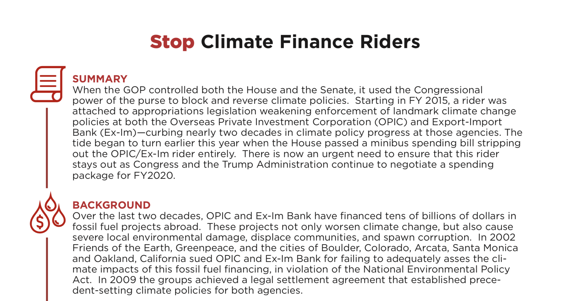 Briefing: Why Congress Must Stop Blocking Climate Progress on International Finance