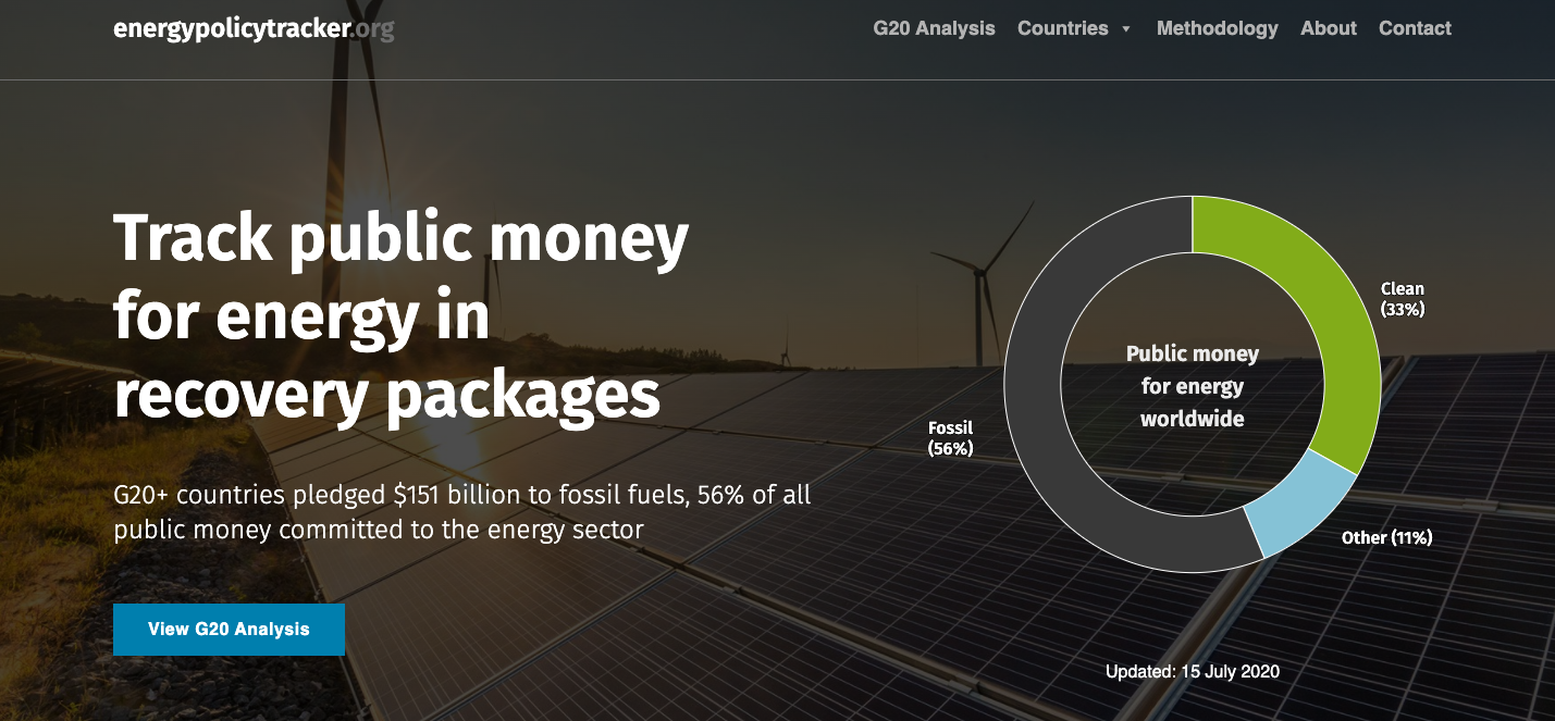 G20 Recovery Packages Benefit Fossil Fuels More Than Clean Energy