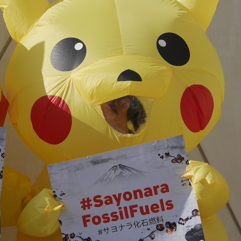 Pikachu-clad activists at COP28 call on Japan to end financing for fossil fuels