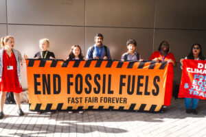 Roishetta Ozane Founder of the Vessel Project and other activists at a COP28 protest to #endfossilfuels #LNG